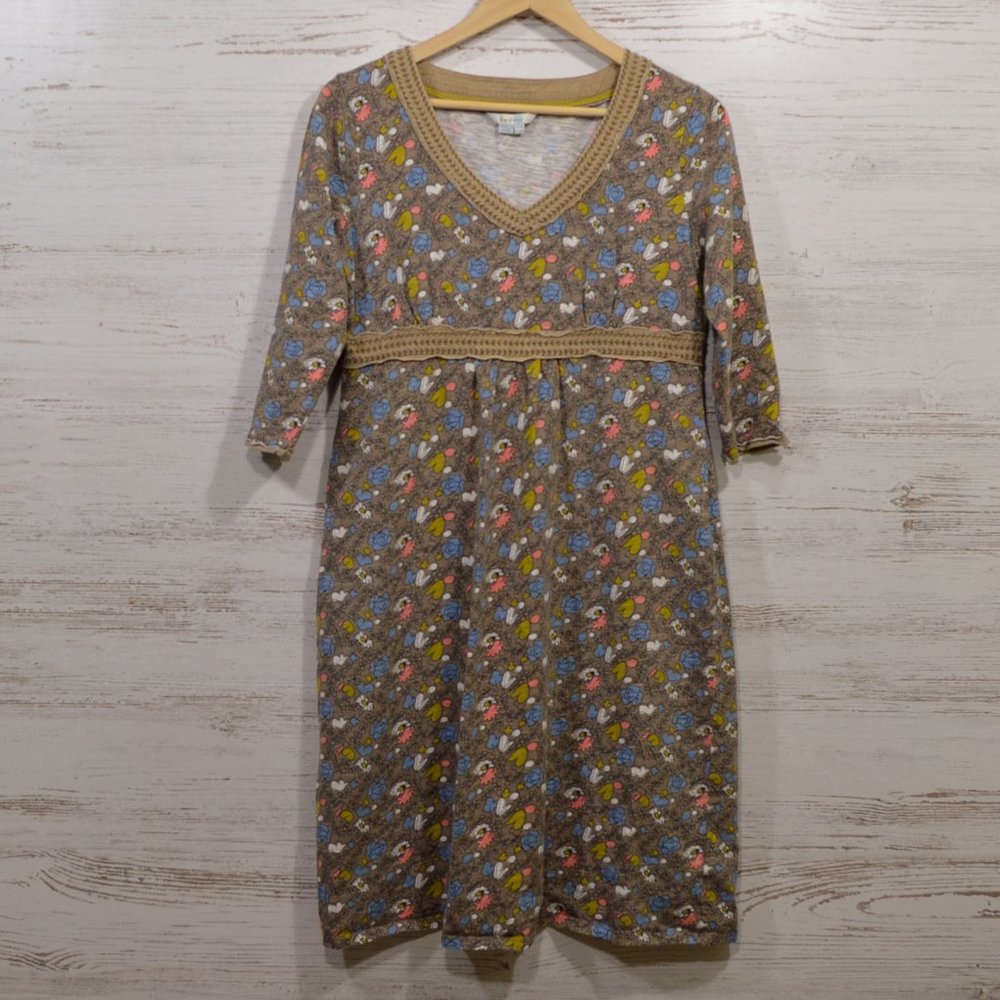 Boden Cotton Floral Embroidered Tunic Style Dress